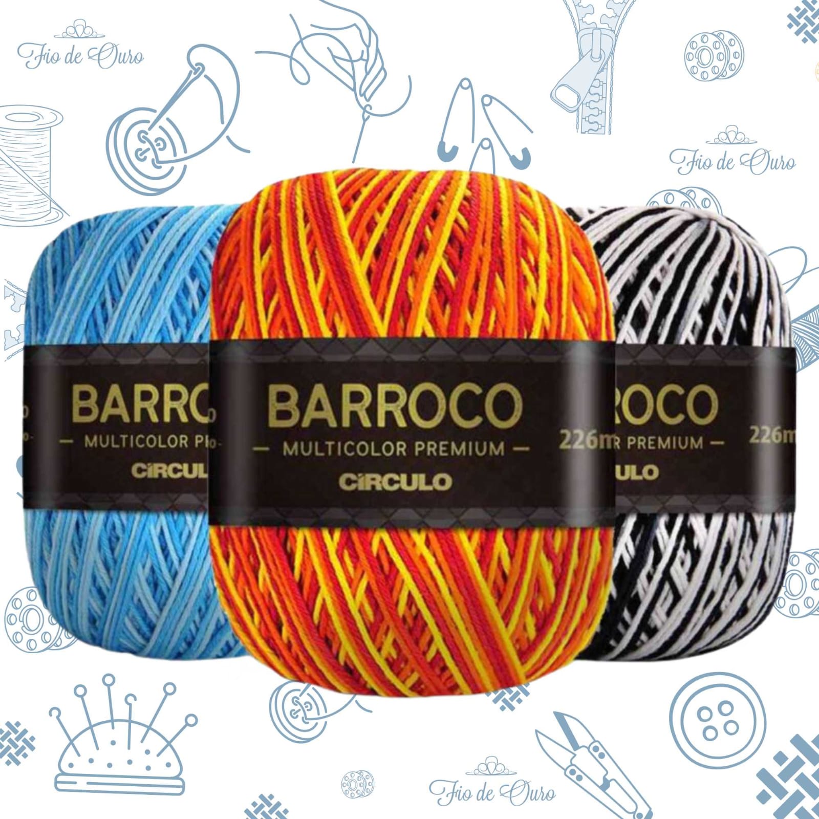 Barbante Barroco Multicolor Premium 226m