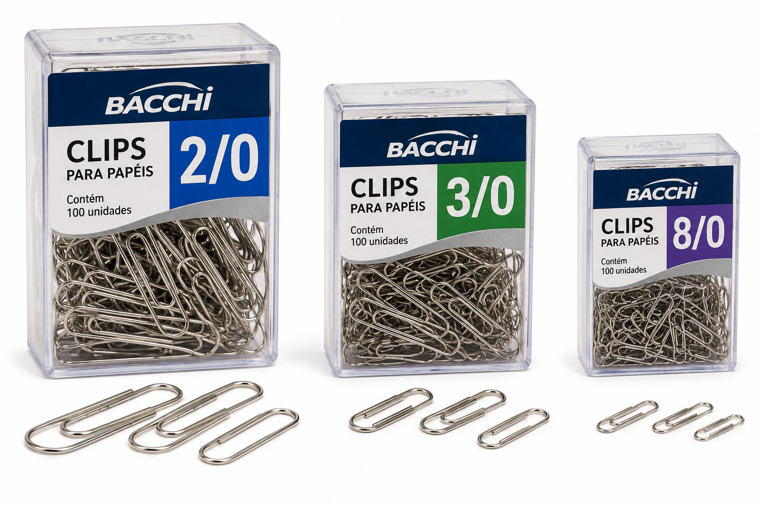 Clips para Papéis 2/0, 3/0 e 8/0