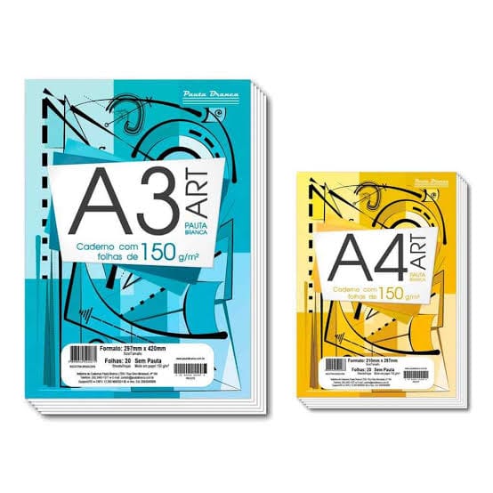 Caderno de Desenho Art A3 e A4 150g