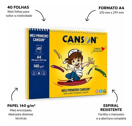 Caderno de Cartografia e Desenho A4 140g 40 folhas